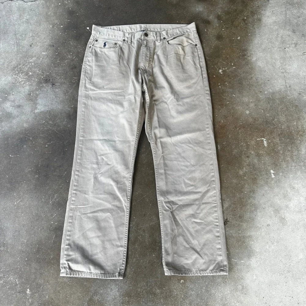 Polo Ralph Lauren Pants Mens 36x30 Khaki Excellent Straight Leg Dungarees